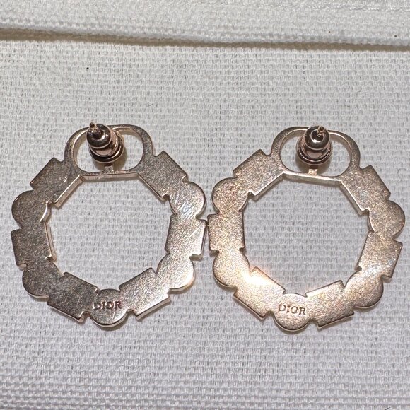 Christian Dior Petit CD w/Pink Crystal & Pearl Round Earrings - Picture 4 of 8